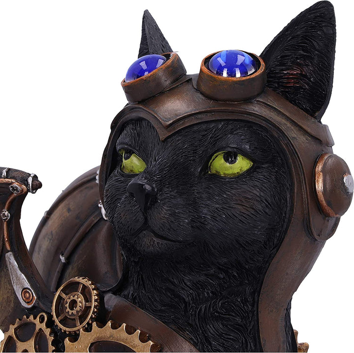 Nemesis Now Feline Flight 22,7 cm Steampunk Black Cat Pilot Figur, D5415T1