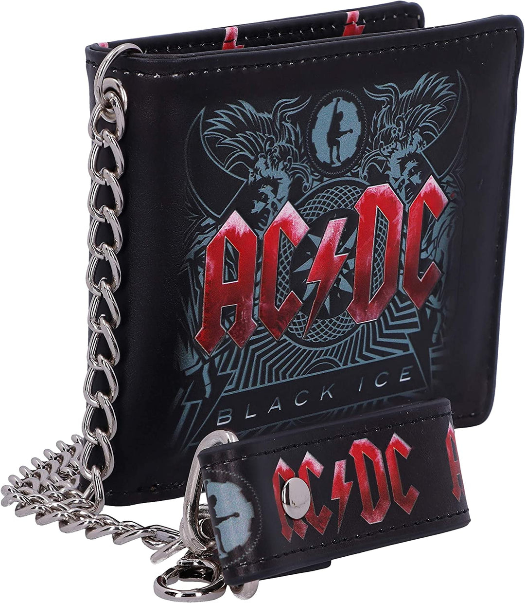 Offiziell lizenziertes AC/DC Black Ice Album-Portemonnaie und Kette von Nemesis Now, 11 cm