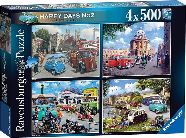 Ravensburger Happy Days Collection No.2 Days Out 4x 500 Piece Jigsaw Puzzle for Adults and Kids