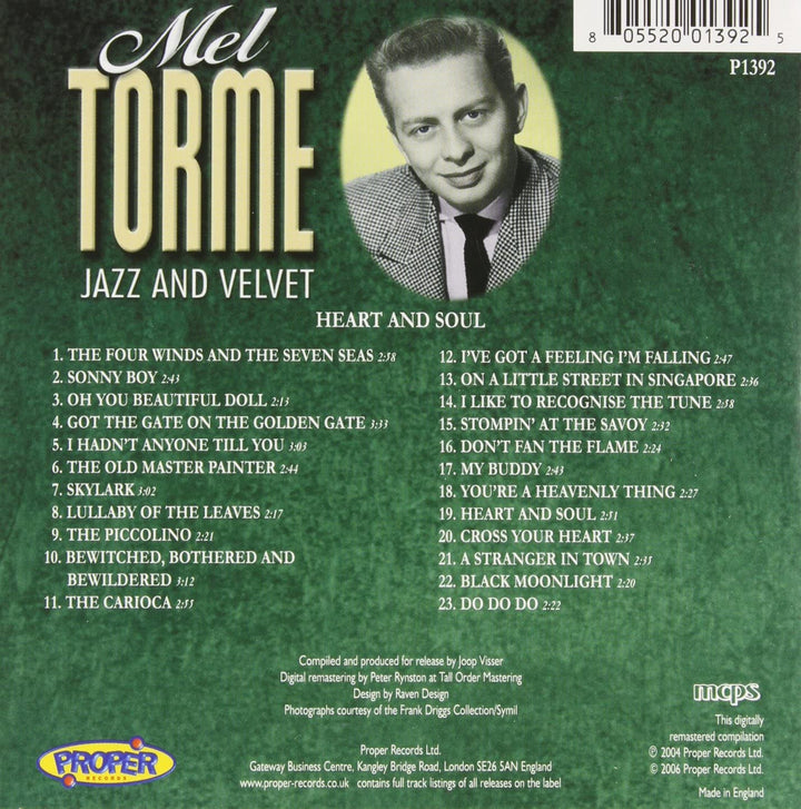 Mel Torme – Jazz and Velvet [Audio-CD]