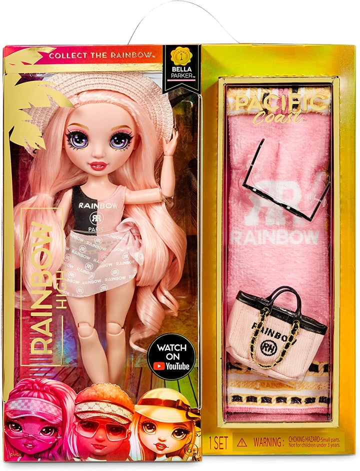 Rainbow High Pacific Coast - BELLA PARKER - Pink Fashion Doll with Outfit, Inter