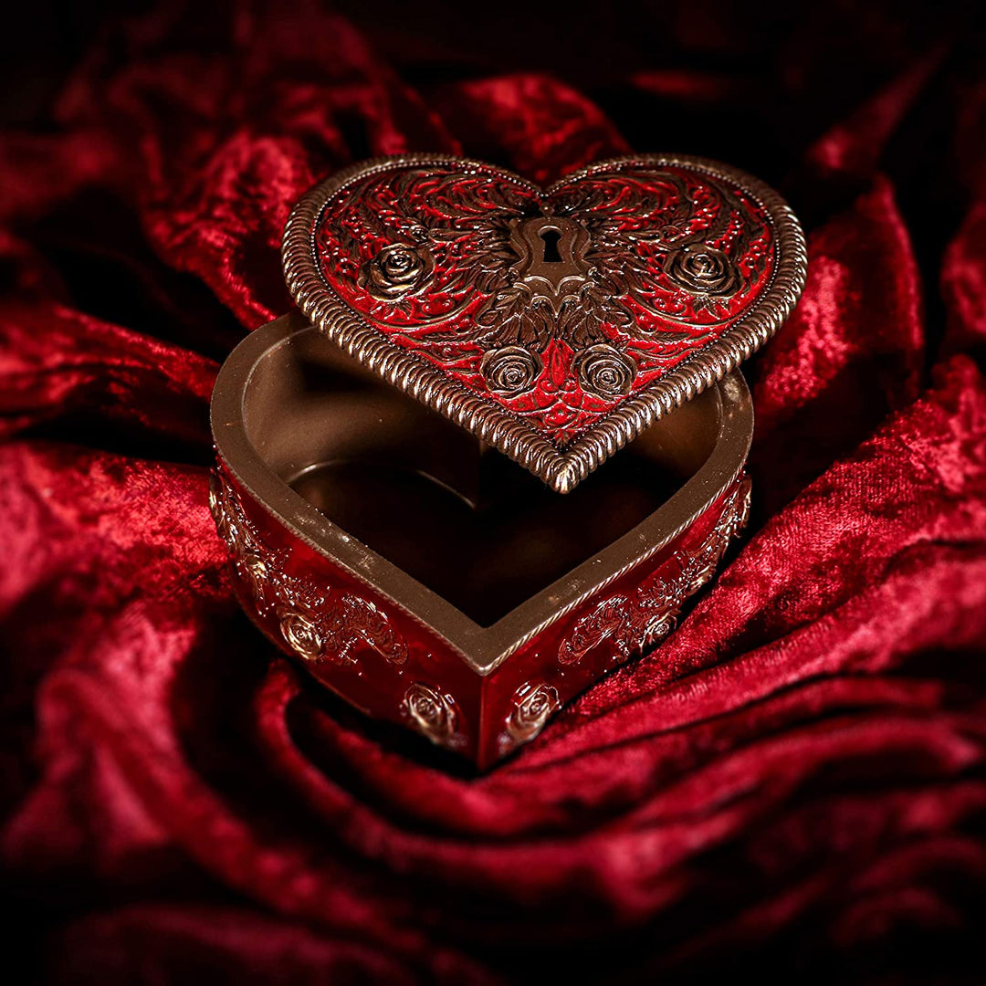 Nemesis Now Heart and Key Barock-Gothic-Romance-Box von Vincent HIE, Bronze, 11.