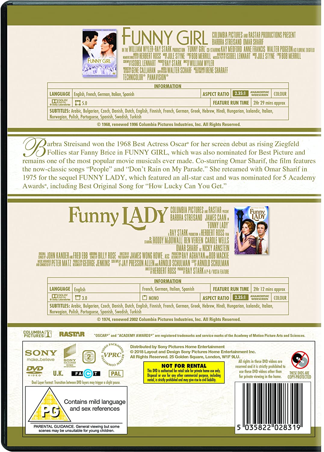 Funny Girl / Funny Lady – Musical/Romanze [DVD]