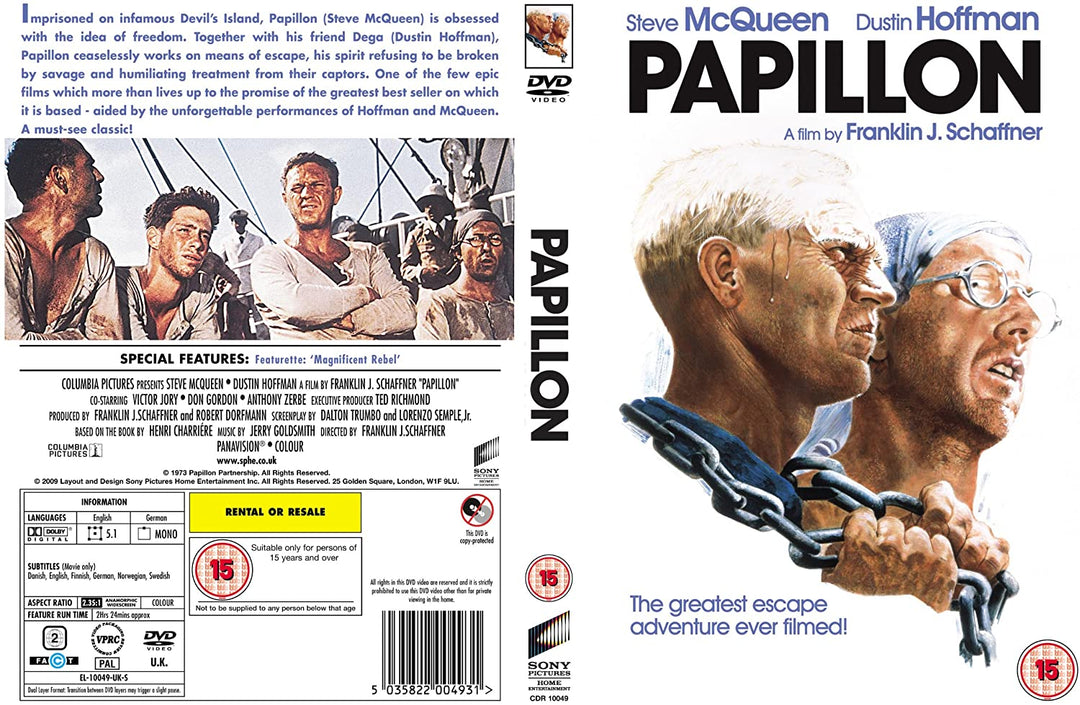 Papillon [1973] [1974] – Krimi/Drama [DVD]