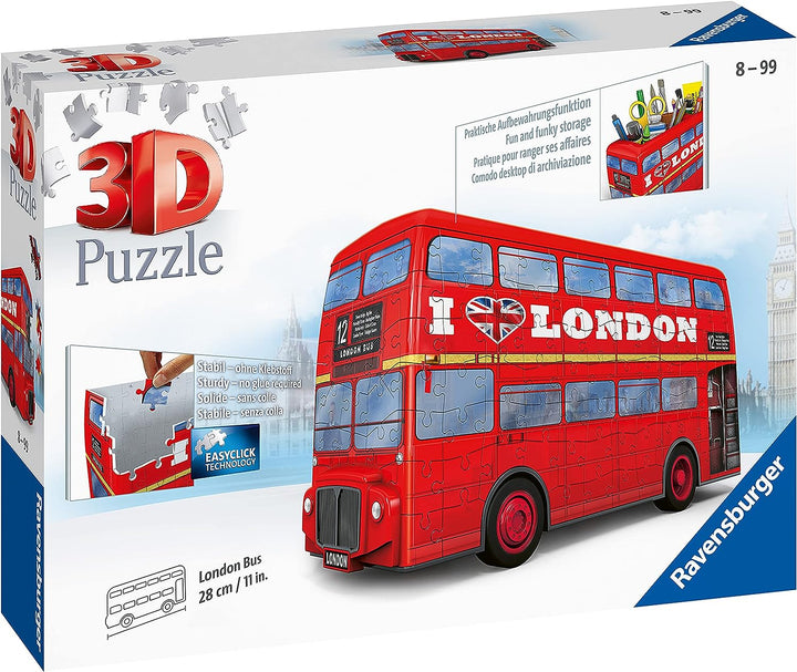 Ravensburger 3D-Puzzle „Roter Londoner Bus“ für Kinder ab 8 Jahren – 216 Teile