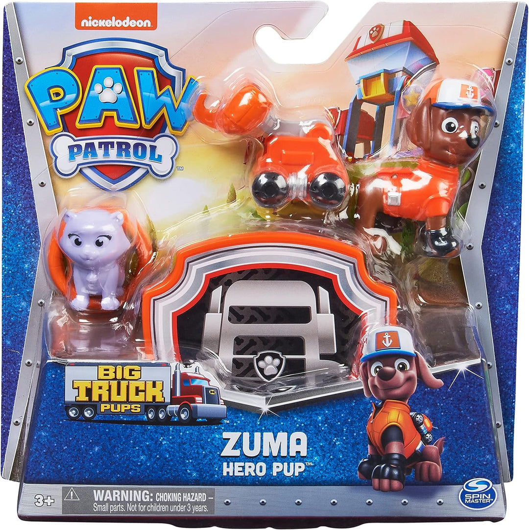 Paw Patrol Big Truck Pups Zuma Actionfigur mit aufsteckbarer Rettungsdrohne, Command