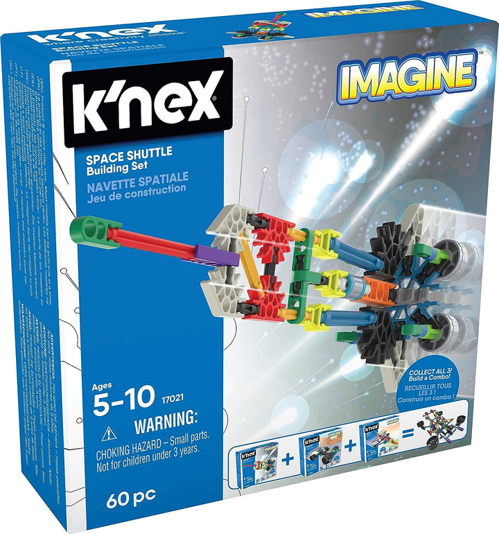 K'Nex KNex 520 17020 Imagine Toy Set Space Shuttle Construction-60 Pieces-Ages 5-10 EA Intro Vehicle Assorted