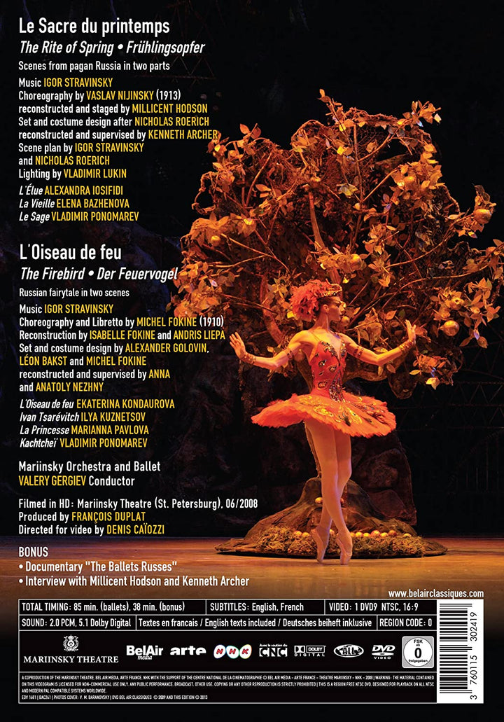 Strawinsky: Le Sacre du Printemps, Der Feuervogel – Strawinksy and the Ballet Russes 100th Anniversary (Mariinsky Orchestra and Ballet / Valery Gergiev) BUCH [2013] [DVD]