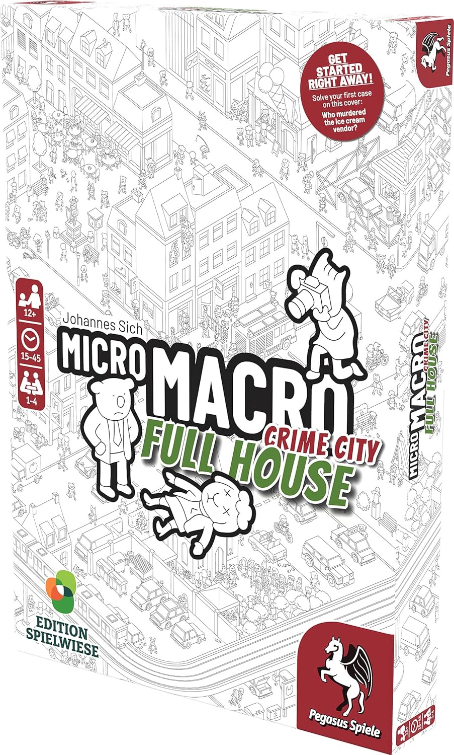 Pegasus Press | MicroMacro: Crime City – Volles Haus | Brettspiel | Ab 12 Jahren | 1-