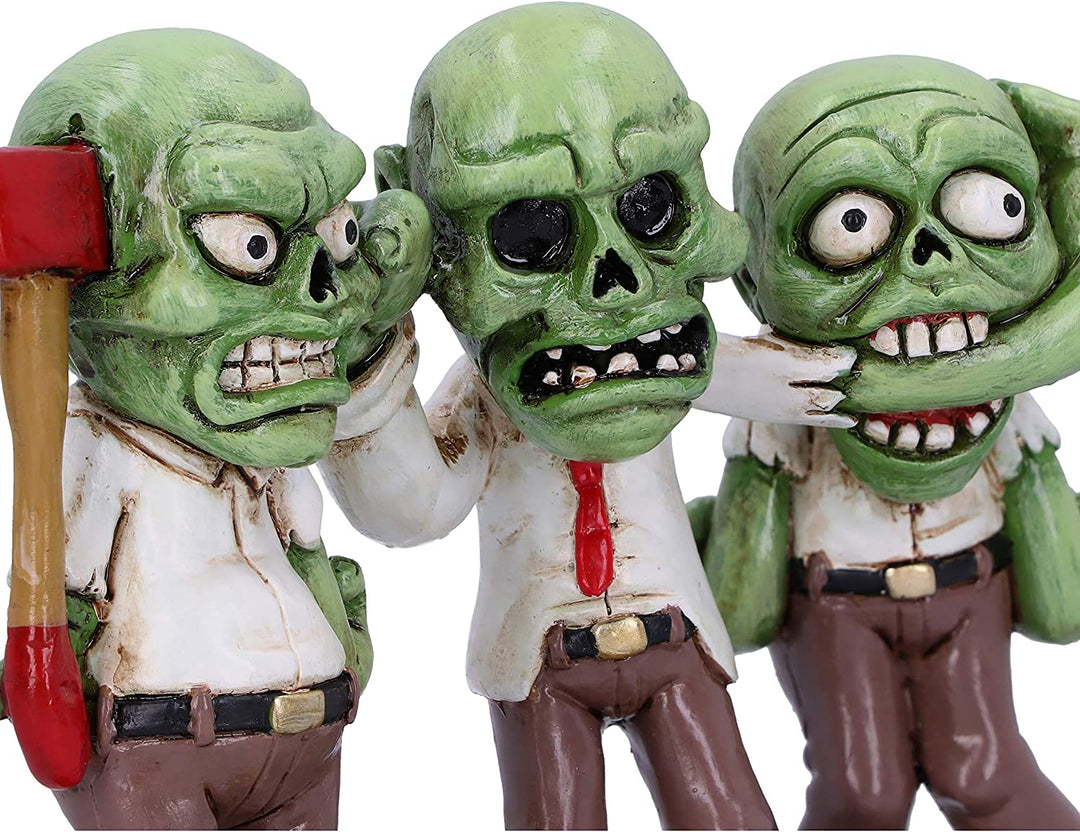 Nemesis Now Three Wise Zombies Horror Undead Creature Figur, Grün, 15,5 cm