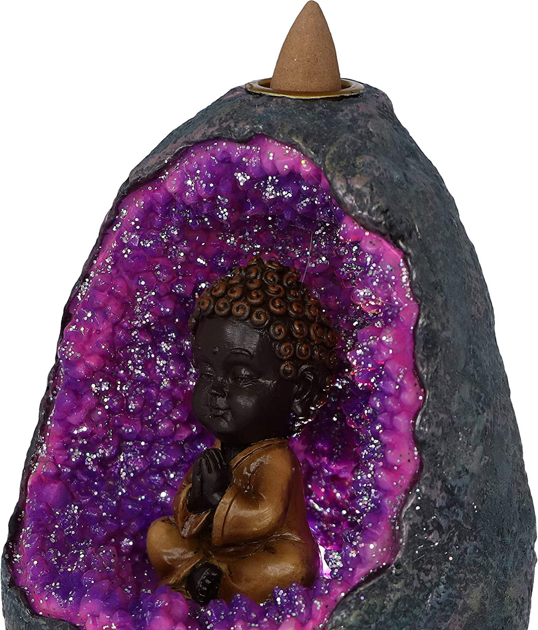 Zen Geode Baby Buddha Kristall-Rückfluss-Räuchergefäß