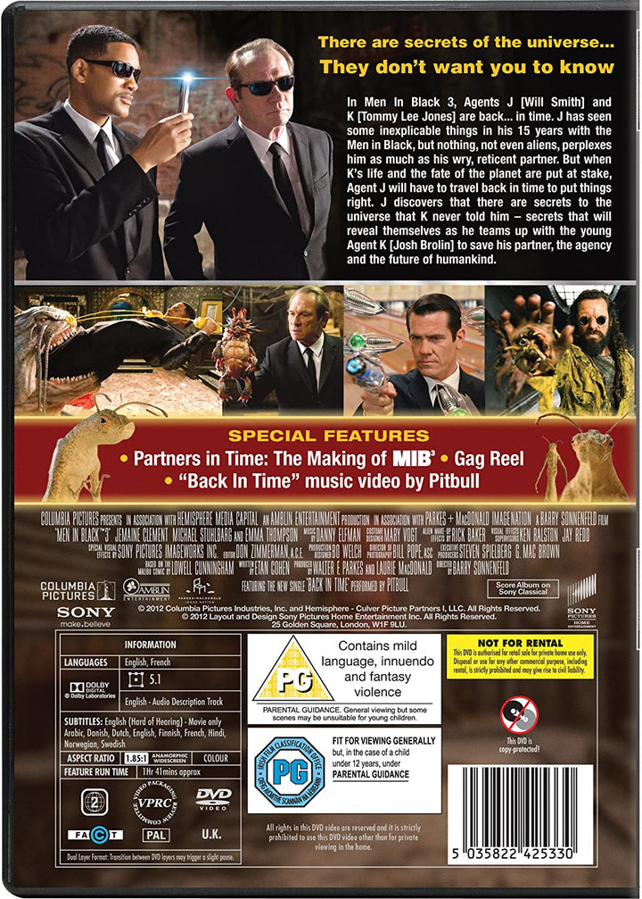 Men In Black 3 [2012] – Science-Fiction/Action [DVD]