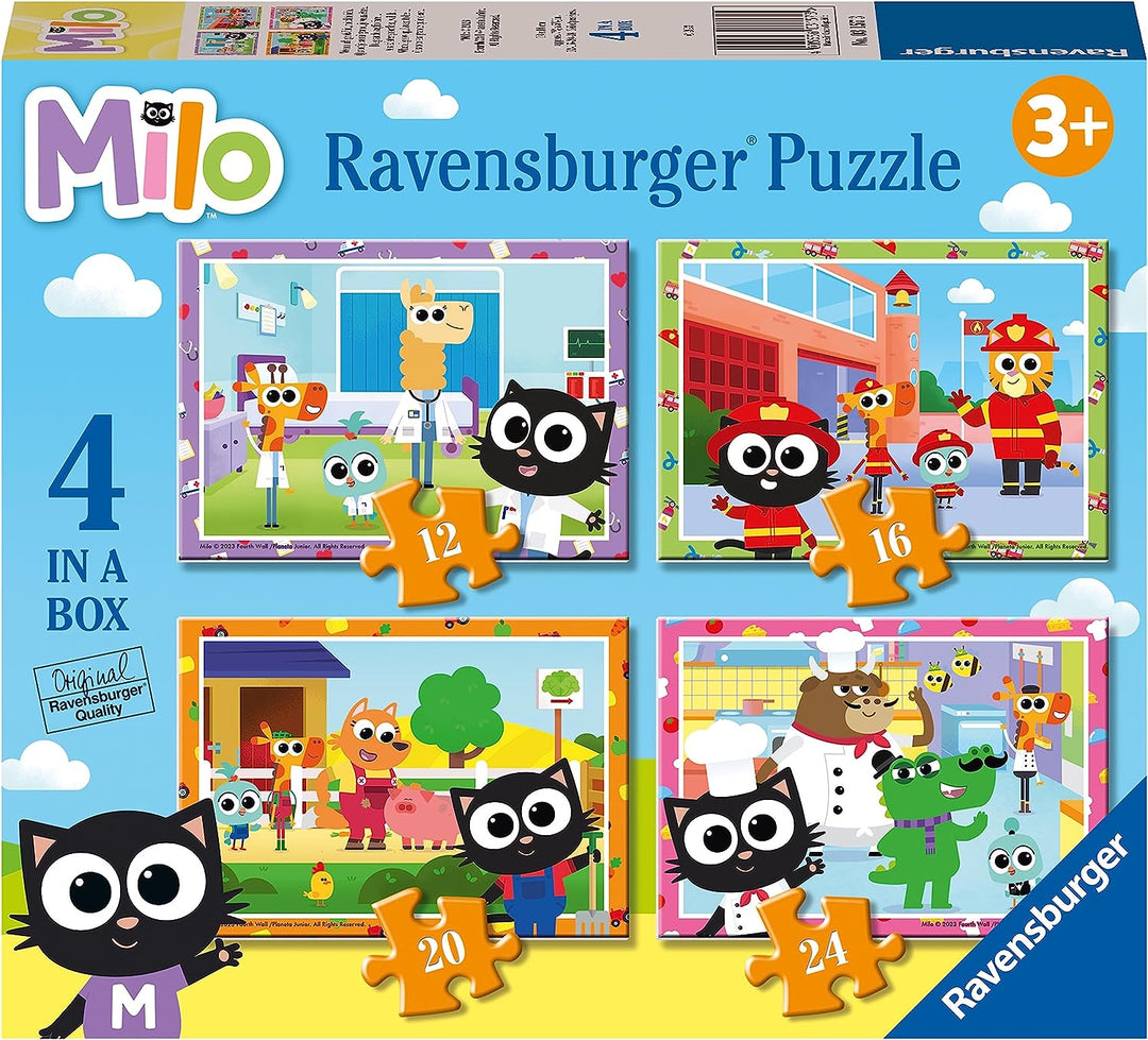 Ravensburger 3157 Milo-Puzzles für Kinder ab 3 Jahren – 4 in einer Box (12, 16).