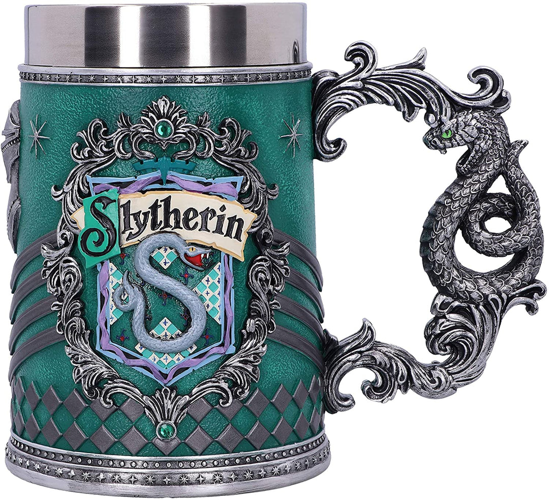 Harry Potter Slytherin Hogwarts House Sammelkrug, Grün-Silber, 15,5 cm