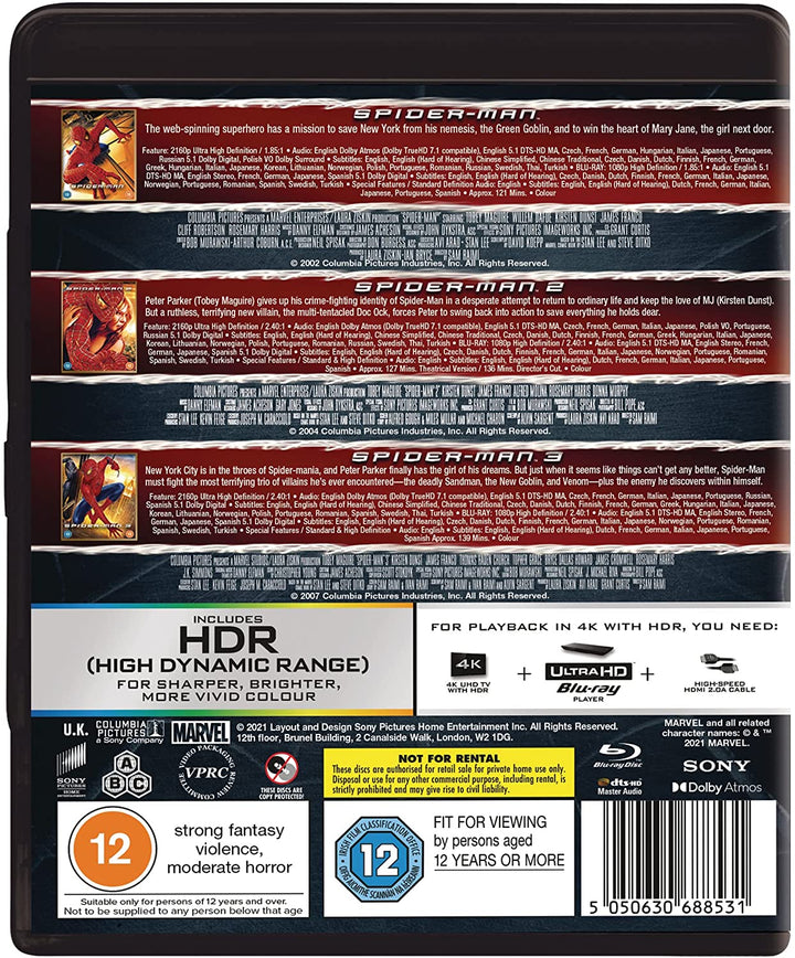 Spider-Man 1-3 4K UHD (6 Discs – UHD &amp; BD) [2021] – Action/Abenteuer [Blu-ray]