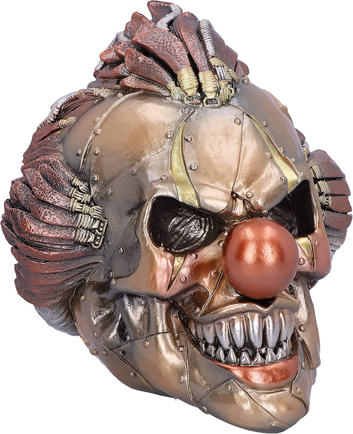 Nemesis Now Mechanischer Lach-Horror-Steampunk-Clown-Schädel-Ornament, Bronze, 1