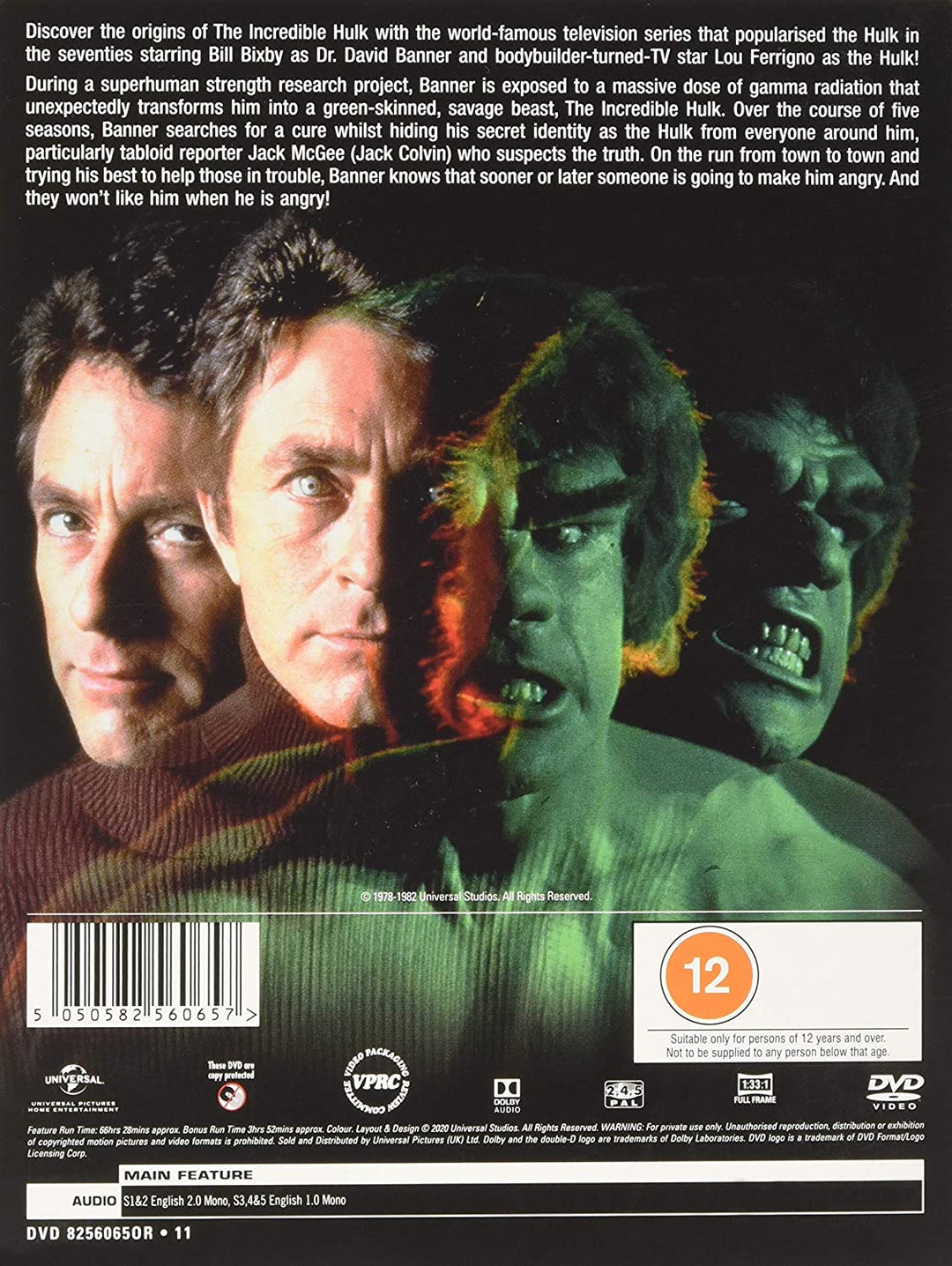 Der unglaubliche Hulk: Die kompletten Staffeln 1–5 [1977] – Action/Science-Fiction [DVD]