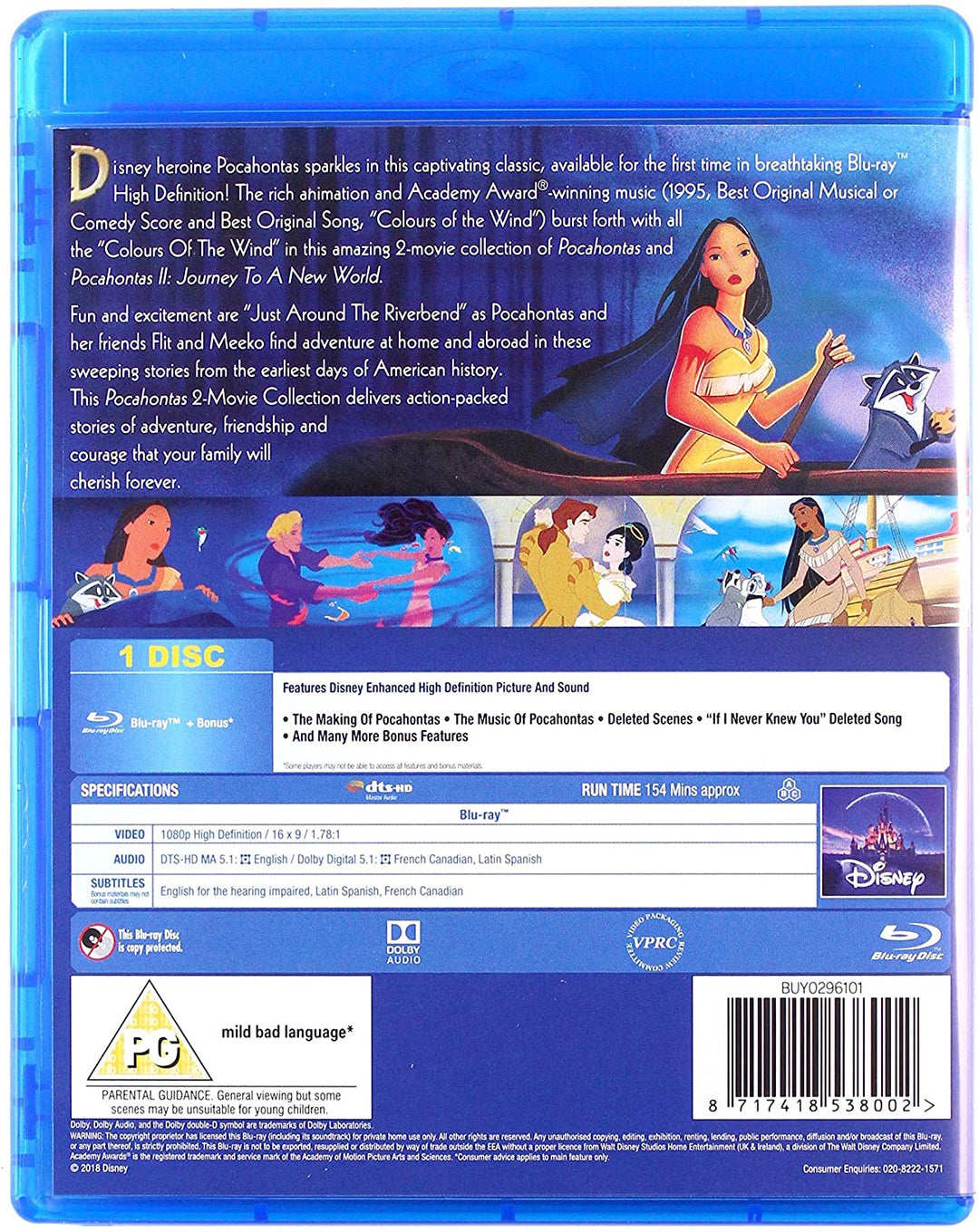 Pocahontas 1 &amp; 2 Doppelpack [Region Free] – Animation [DVD]