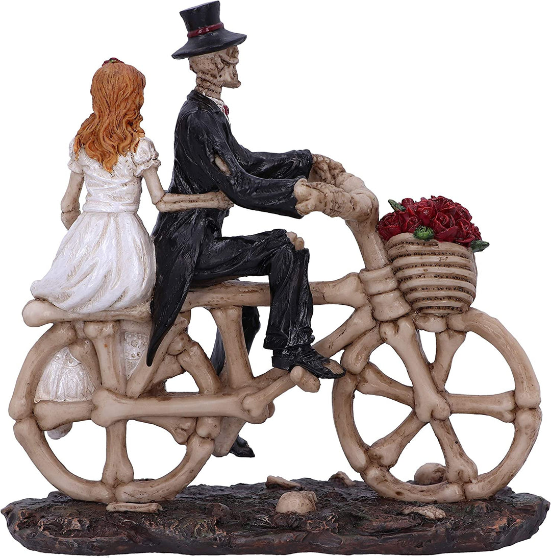 Nemesis Now Hitch Bicycle Riding Skeleton Lovers Hochzeitsfigur, Natur, 14,5