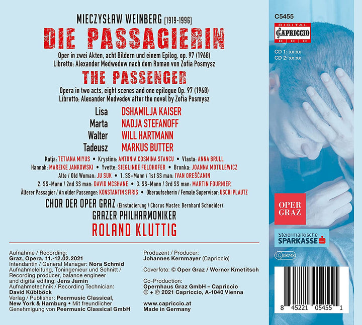 Dshamilja Kaiser - Weinberg: Die Passagierin [Dshamilja Kaiser; Nadja Stefanoff; Will Hartmann; Markus Butter; Chor der Oper Graz; Grazer Philharmoniker; Roland Kluttig] [Capriccio: C5455] [Audio CD]