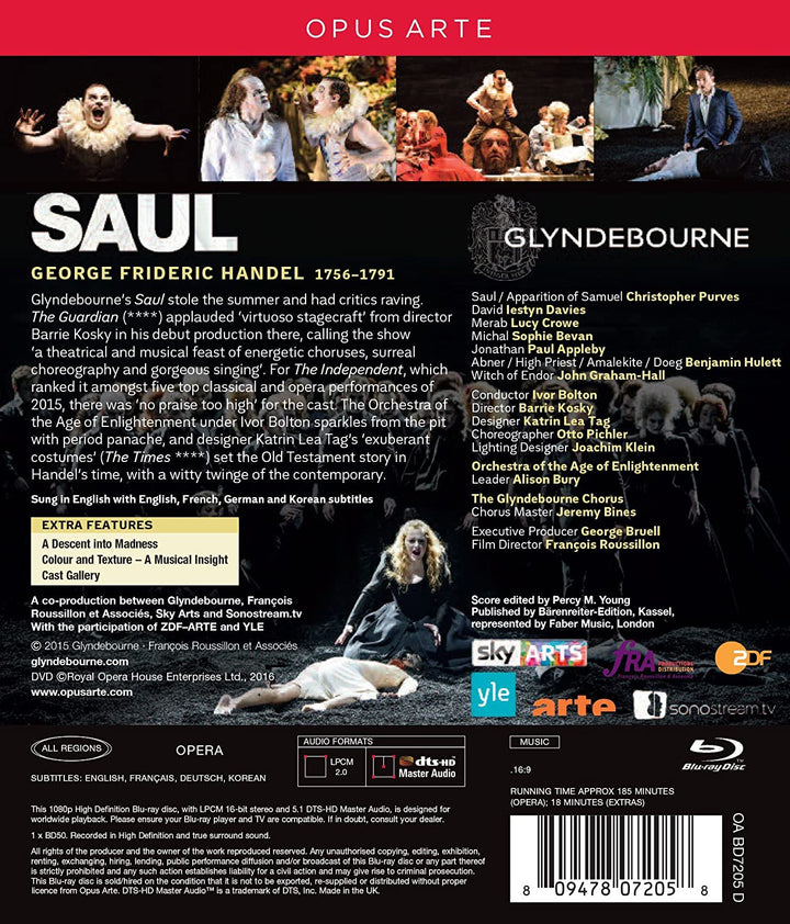 Händel:Saul [Solisten; Das Glyndebourne Orchestra; Orchester des Zeitalters der Aufklärung] [Opus Arte [2016] [Region Free] [Blu-ray]