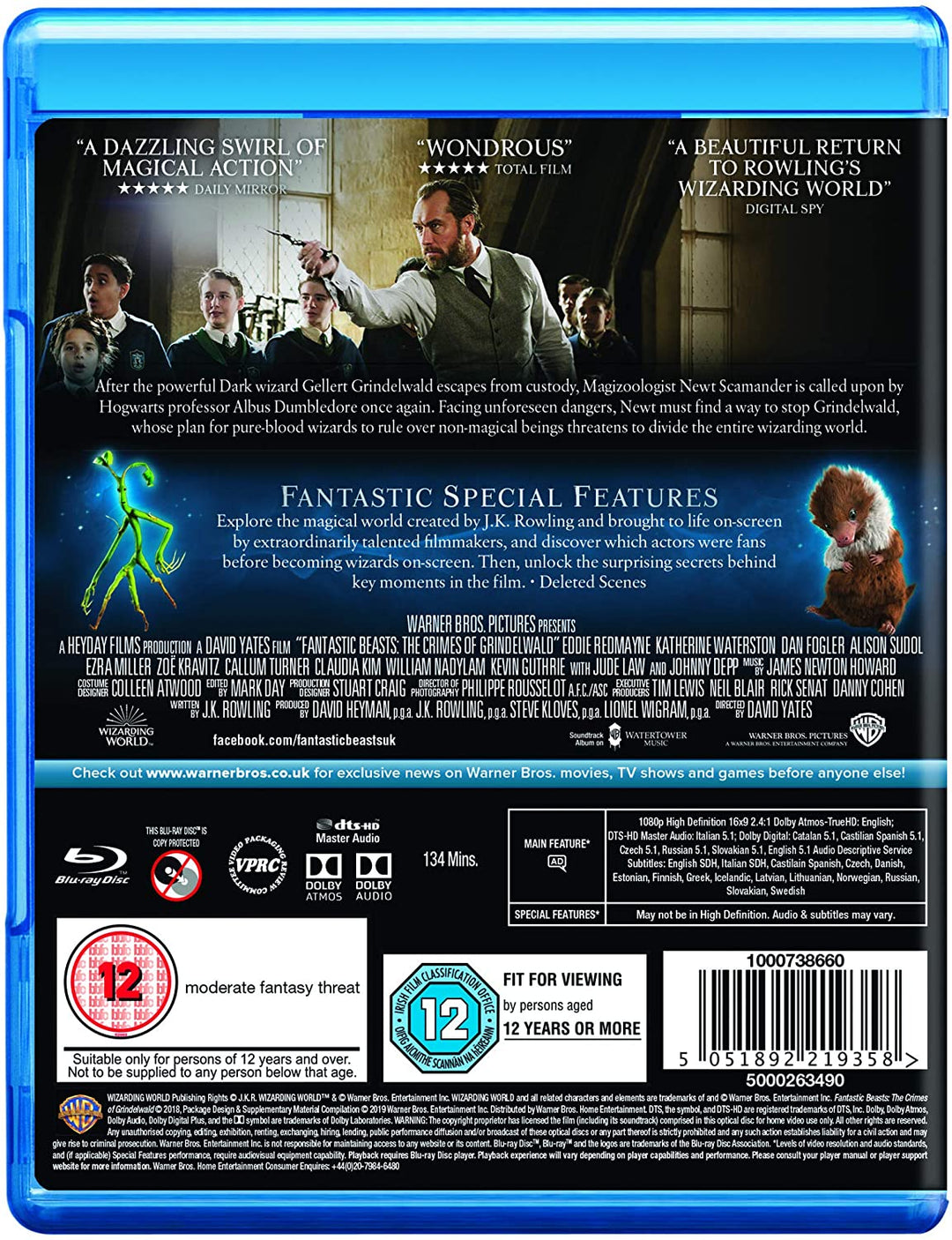 Phantastische Tierwesen: Grindelwalds Verbrechen – Fantasy/Abenteuer [Blu-Ray]