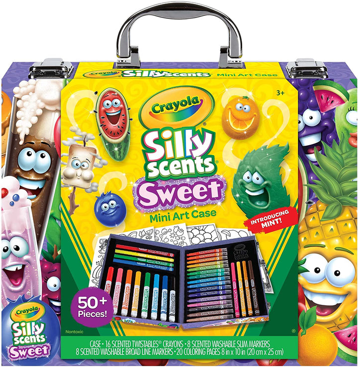 Crayola Silly Scents Mini-Kunstset – waschbare Duftmarker, Buntstifte, stinkende Stifte, 50+ Teile