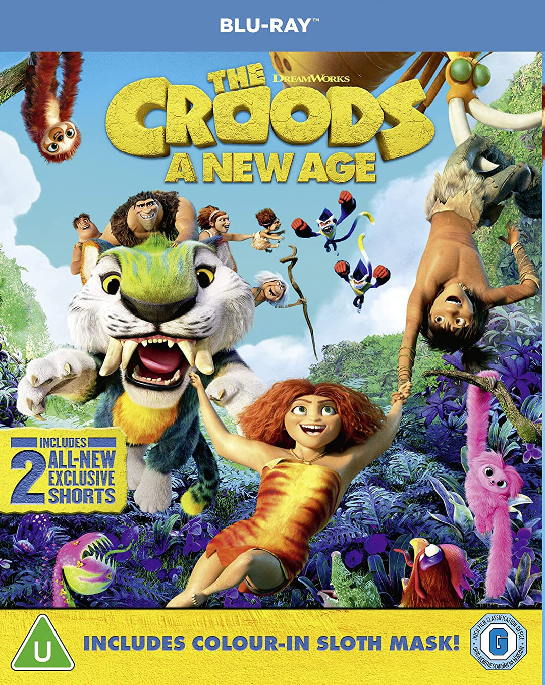 Die Croods: Ein neues Zeitalter (einschließlich ausgemalter Faultiermaske) [2021] [Region Free] – Abenteuer [Blu-ray]