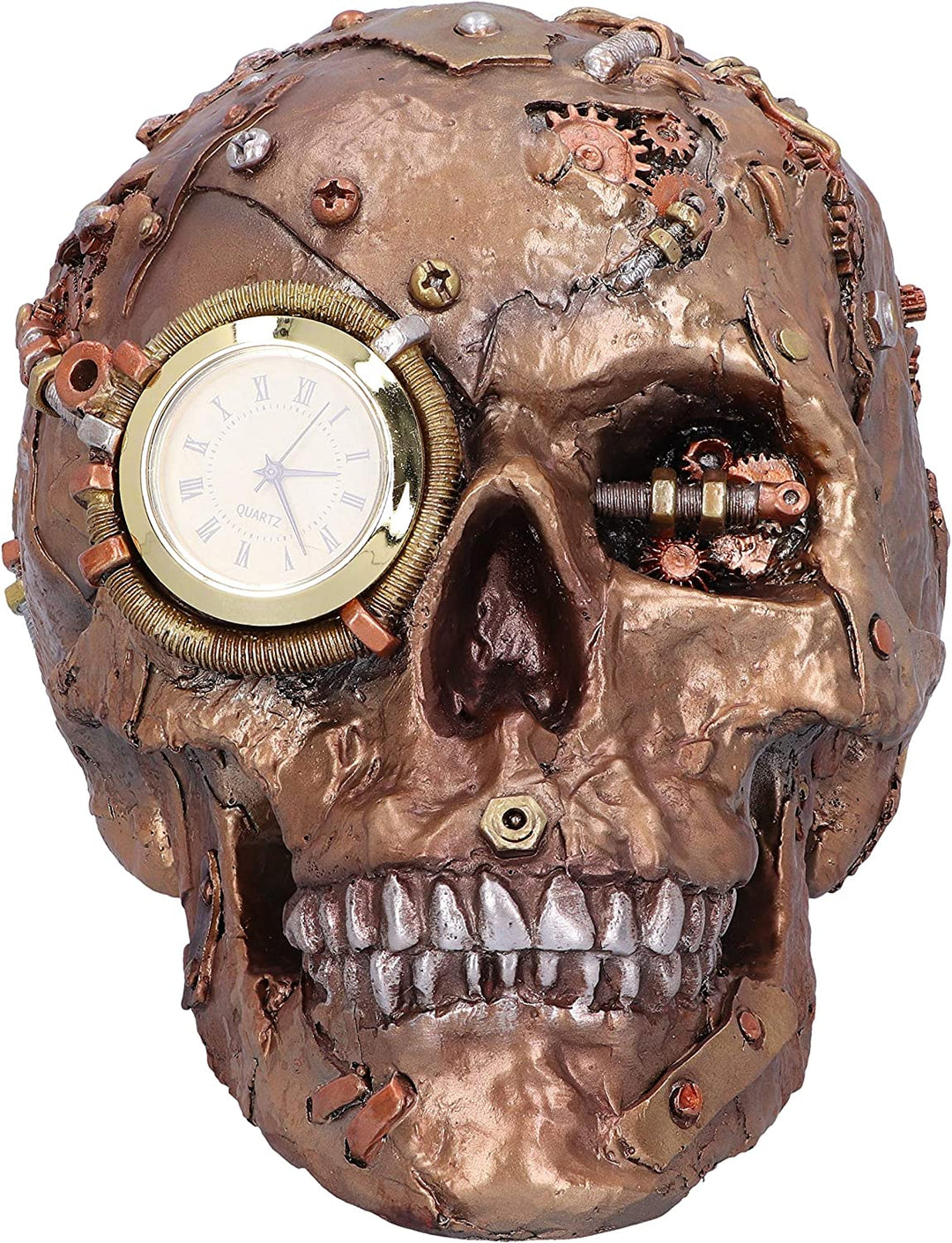 Nemesis Now Scrapped Skull Steampunk-Skelettfigur, Bronze, 19 cm