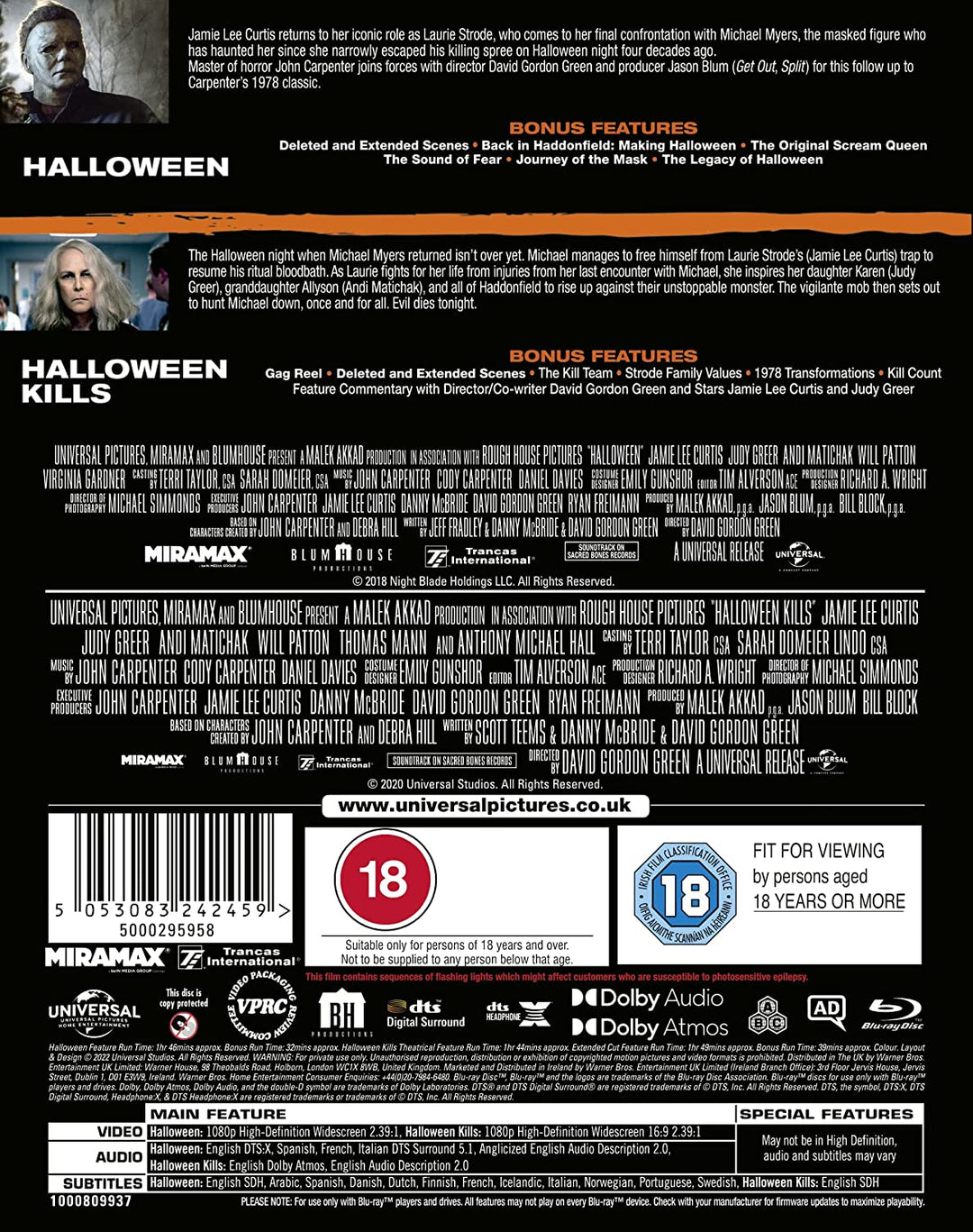 Halloween Kills Boxset [2021] [Region Free] – Horror [Blu-ray]