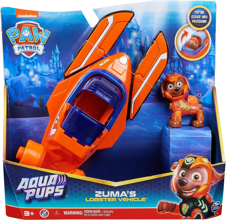 Paw Patrol Aqua Pups Zuma verwandelndes Hummerfahrzeug mit Sammelaktion F