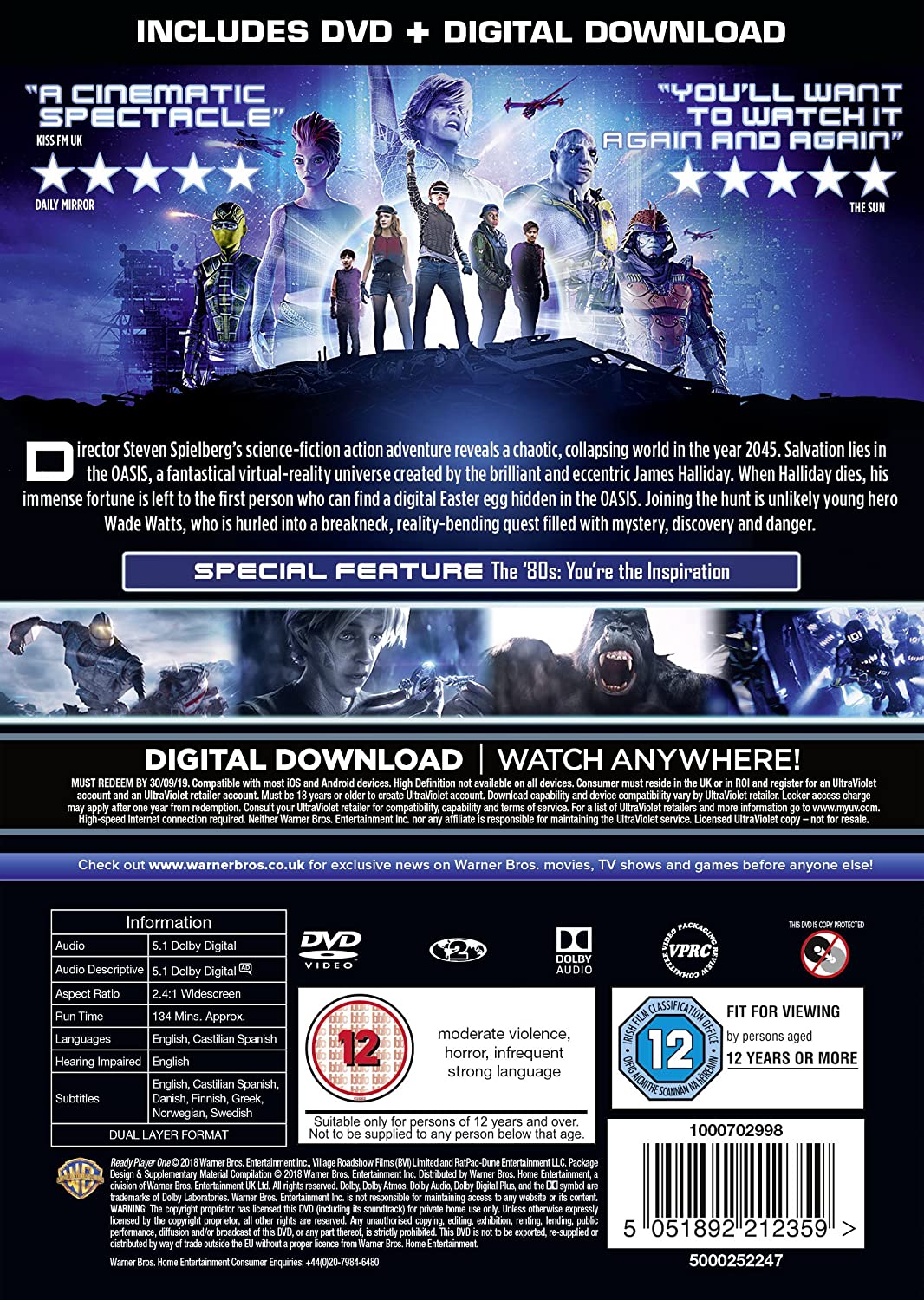 Ready Player One – Science-Fiction/Abenteuer [DVD]