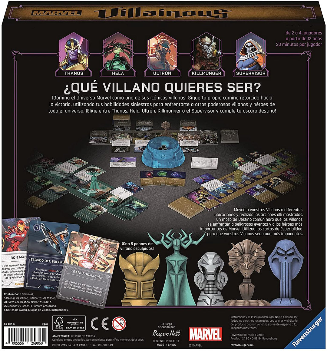Ravensburger 269860, Villainous Marvel, spanische Version, Light Strategy und Fami