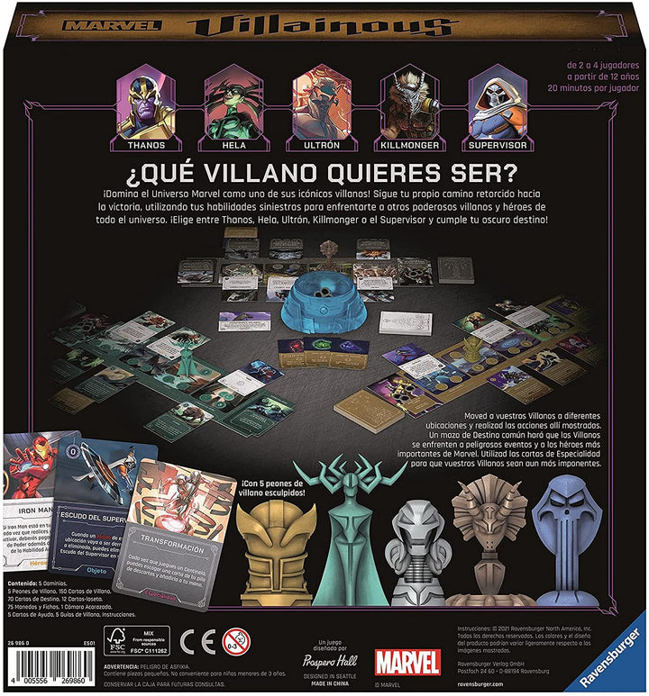 Ravensburger 269860, Villainous Marvel, spanische Version, Light Strategy und Fami