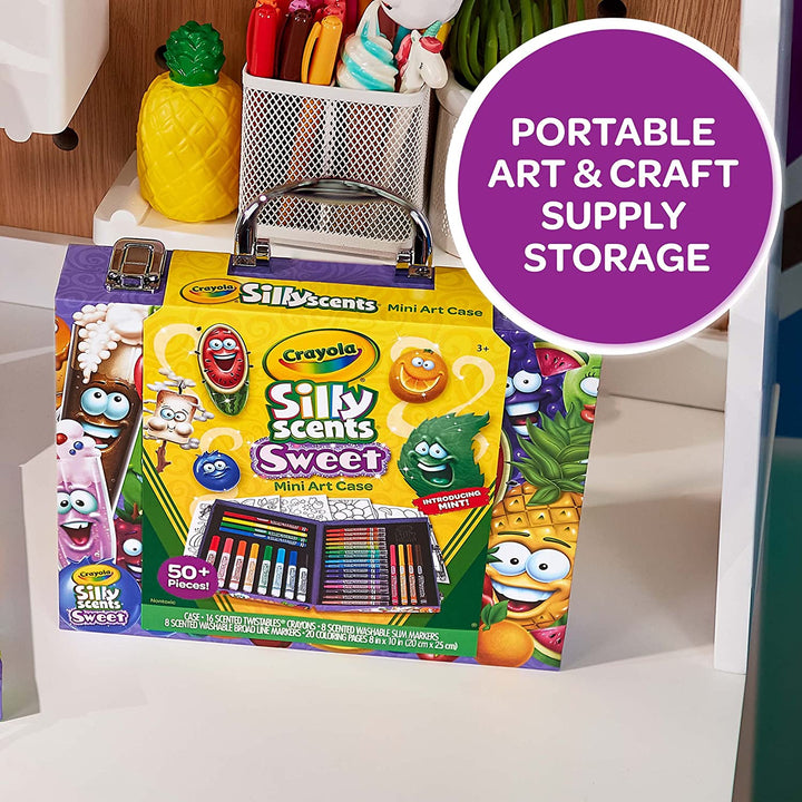 Crayola Silly Scents Mini Art Kit - Washable Scented Markers Crayons Smelly Pens 50+ Pieces