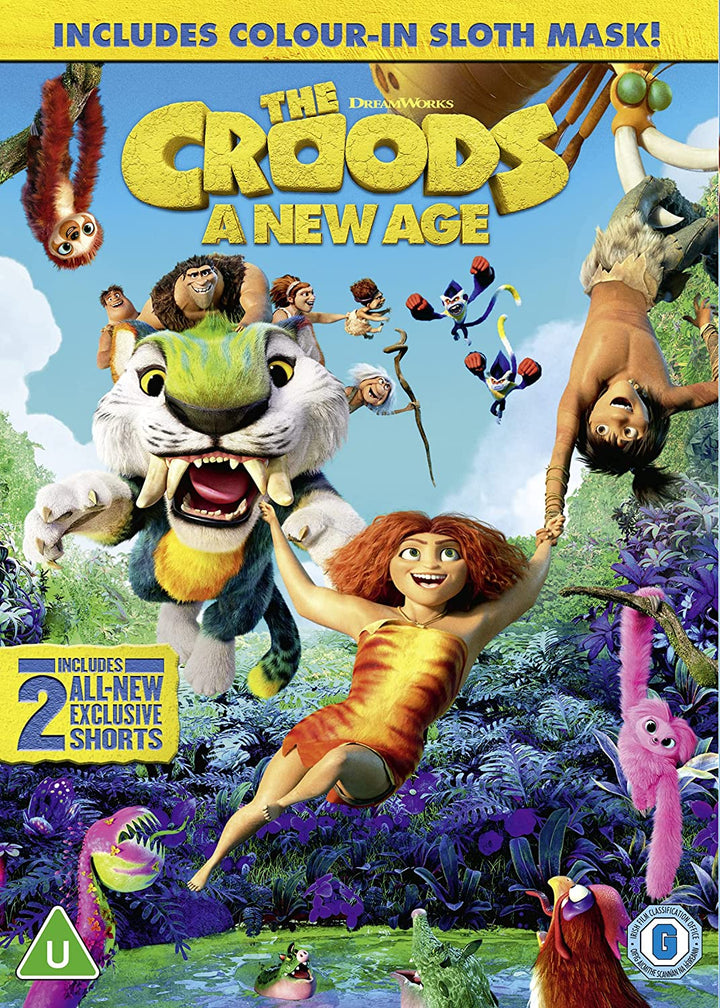 Die Croods: Ein neues Zeitalter (einschließlich ausgemalter Faultiermaske) [2021] – Abenteuer [DVD]