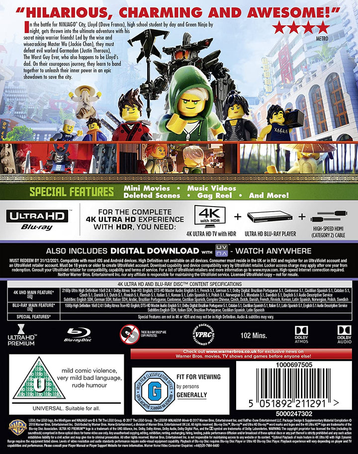 Der LEGO® Ninjago Film [4K Ultra HD] [2017] – Familie/Abenteuer [Blu-ray]