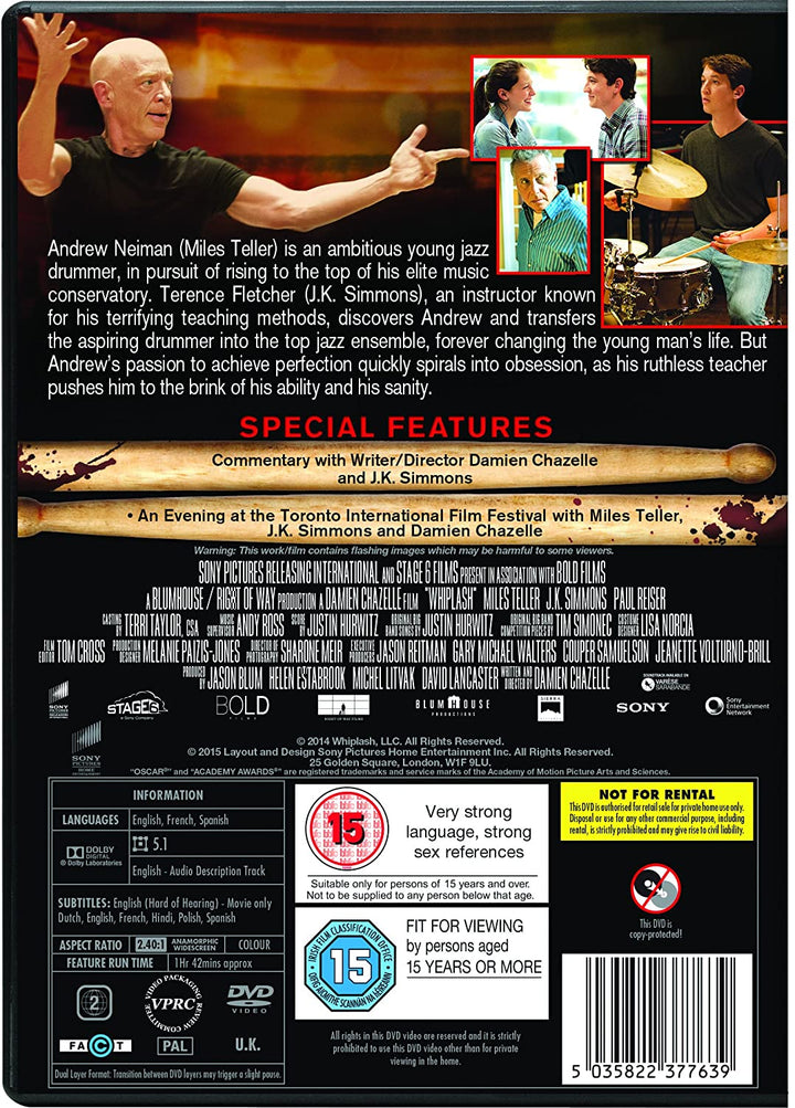 Whiplash [2015] – Drama/Drama [DVD]