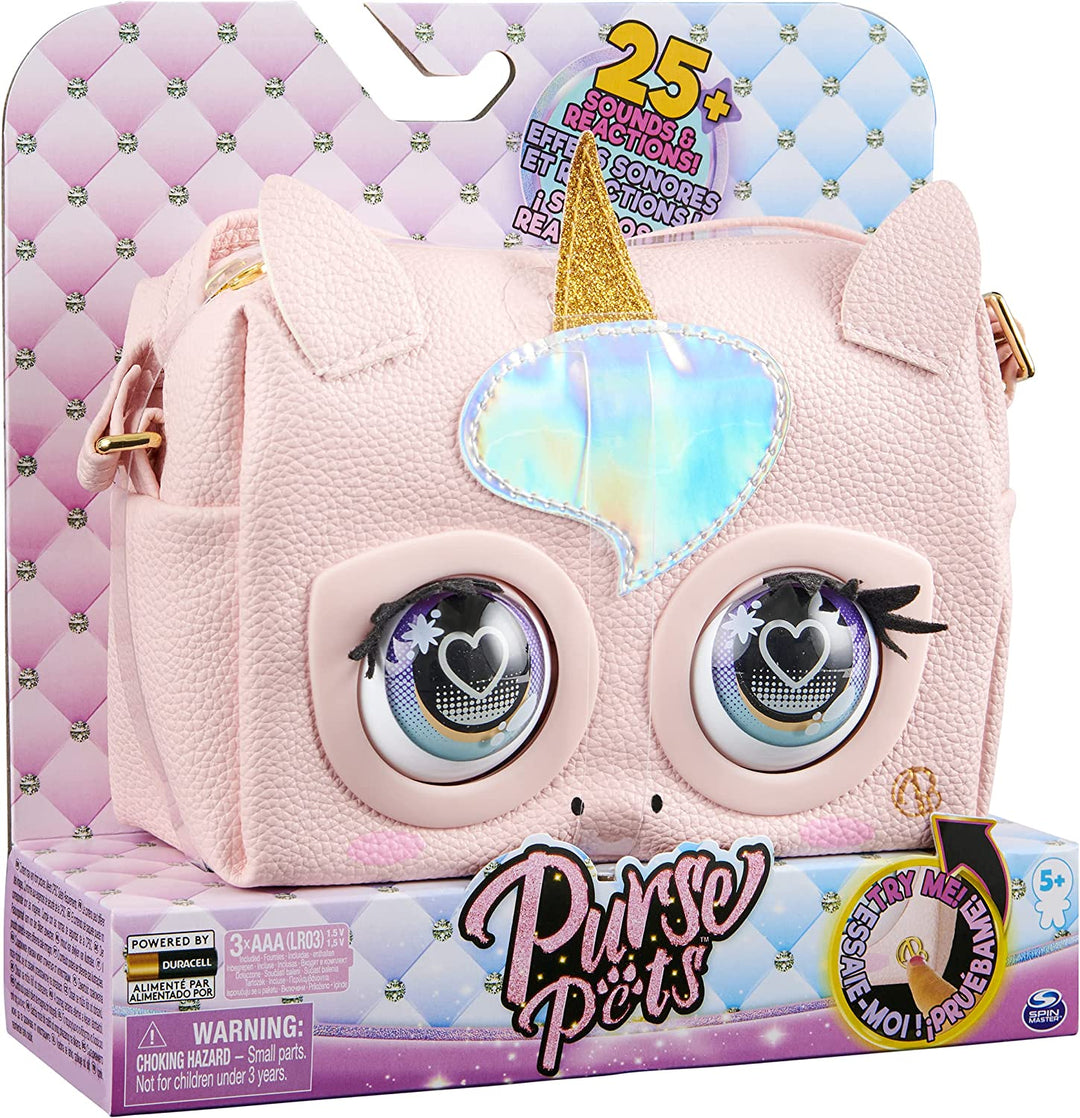 Purse Pets, Glamicorn Unicorn Interactive Purse Pet with Over 25 Sounds and Reactions