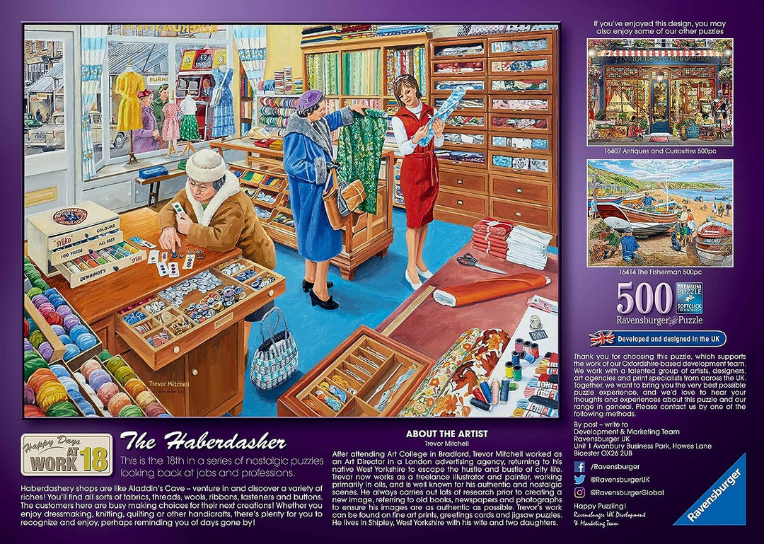 Ravensburger Happy Days at Work Nr. 18 The Haberdasher 500-teiliges Puzzle für