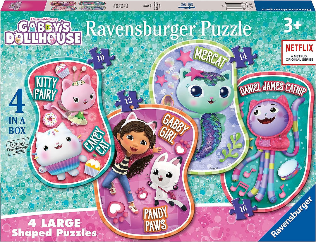 Ravensburger 3170 Gabby's Dollhouse 4 große Puzzles für Kinder ab 3 Jahren