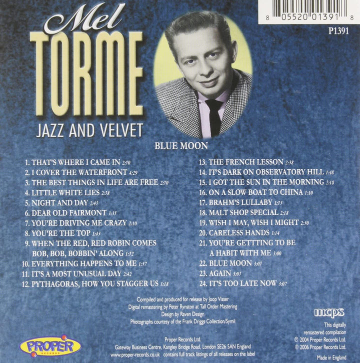 Mel Torme – Jazz and Velvet [Audio-CD]