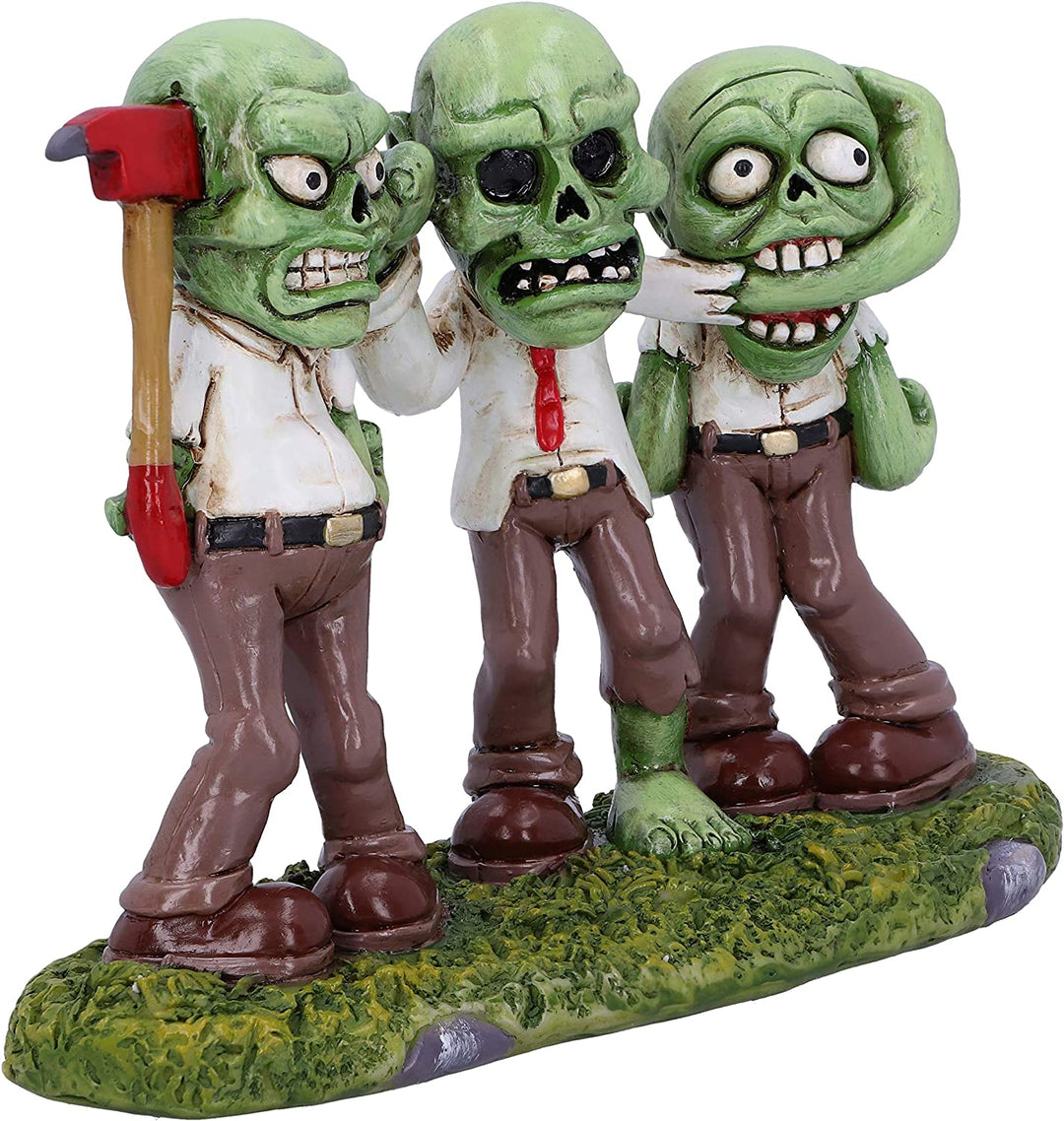 Nemesis Now Three Wise Zombies Horror Undead Creature Figur, Grün, 15,5 cm