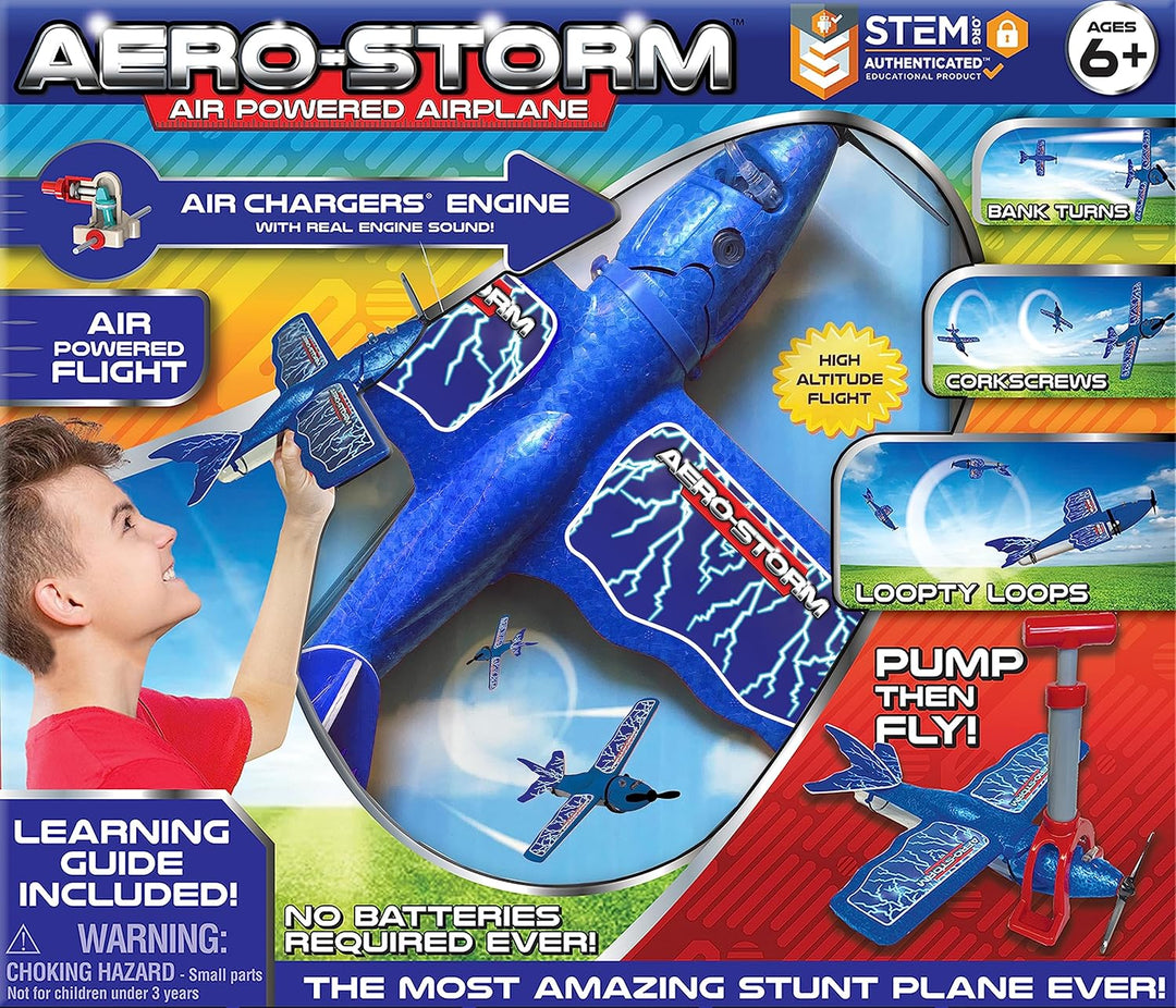 Top Secret Toys Aero-Storm Kunstflugspielzeug-Stuntflugzeug (rot) mit luftbetriebenem Motor