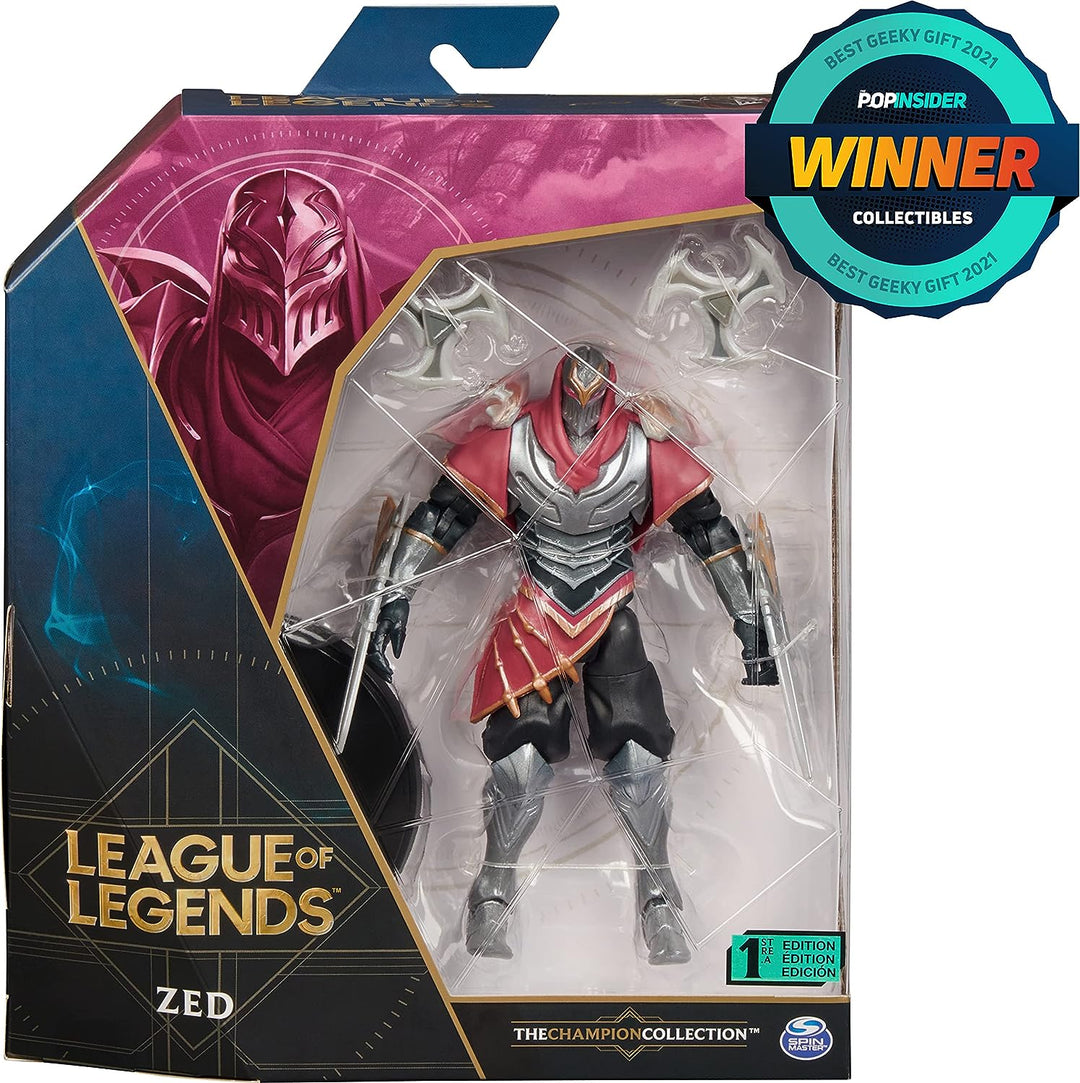 League of Legends, 15 cm große Zed-Sammelfigur mit Premium-Details und 2 Zubehörteilen, The Champion Collection, Sammlerqualität, ab 12 Jahren