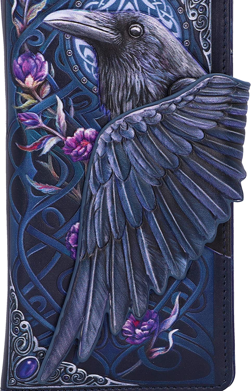 Nemesis Now Ravens Flight Black Wing Geldbörse mit Blumenprägung, Polyurethan,
