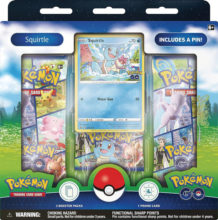 Pokémon TCG: Pokémon GO Pin-Sammlung – Squirtle (1 Folien-Promokarte, 1 Sammelkarte).