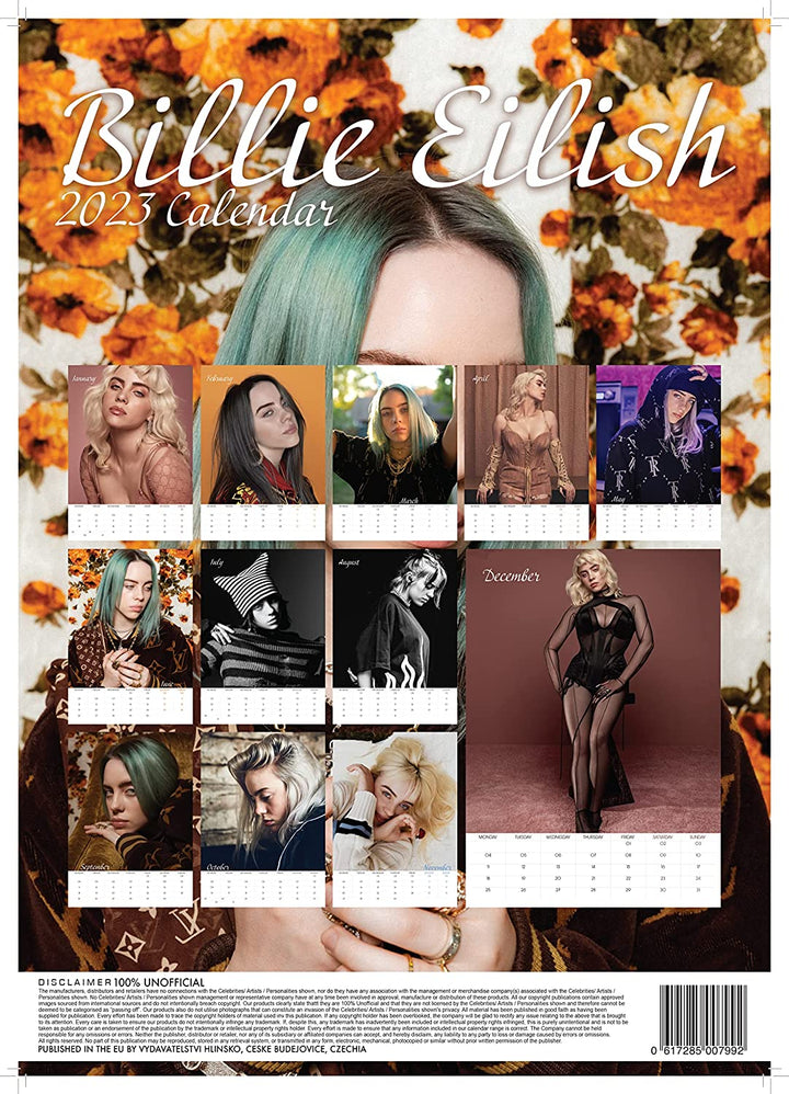 Billie Ellish 2023 Wall Calendar