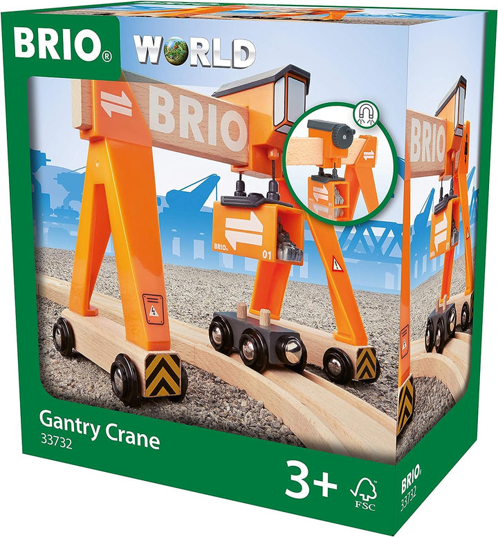 BRIO World Harbour Portalkran für Kinder ab 3 Jahren – kompatibel mit allen BRIO Eisenbahnzugsets und Zubehör