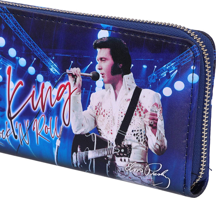 Nemesis Now Elvis The King of Rock and Roll Blaue Damen-Geldbörse, Polyurethan, 19. Jh